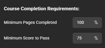 Course Completion Requirements