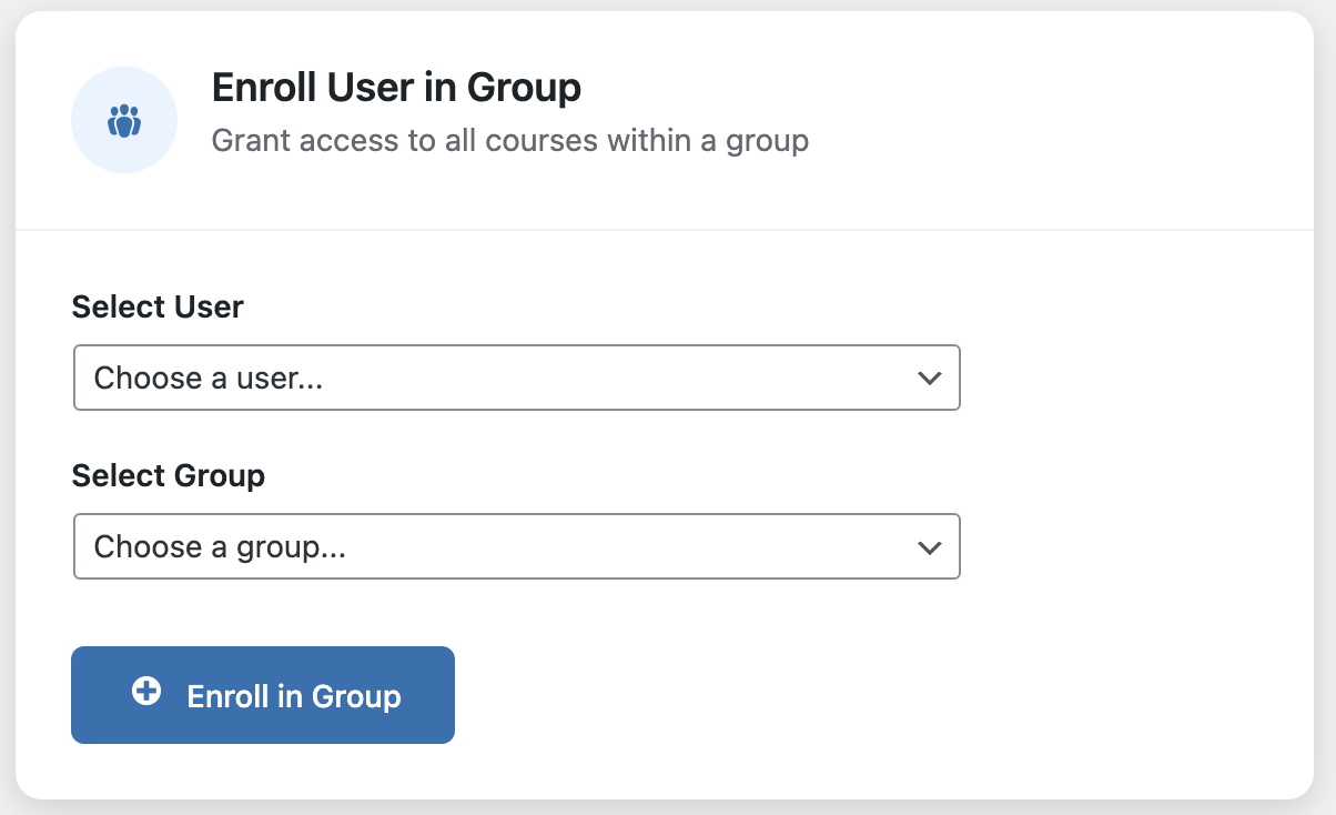 Manual group enrollment form