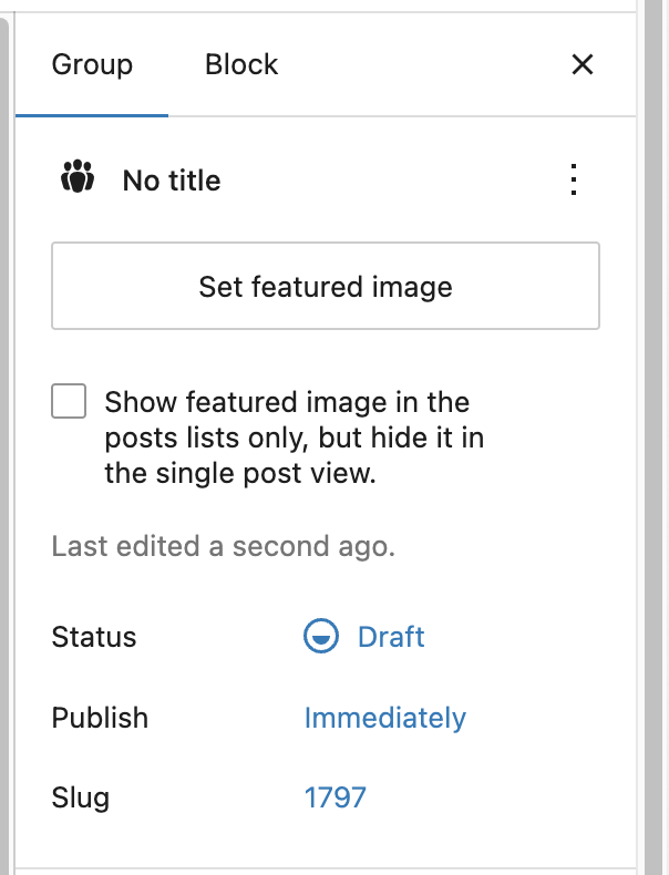 Featured image meta box in sidebar