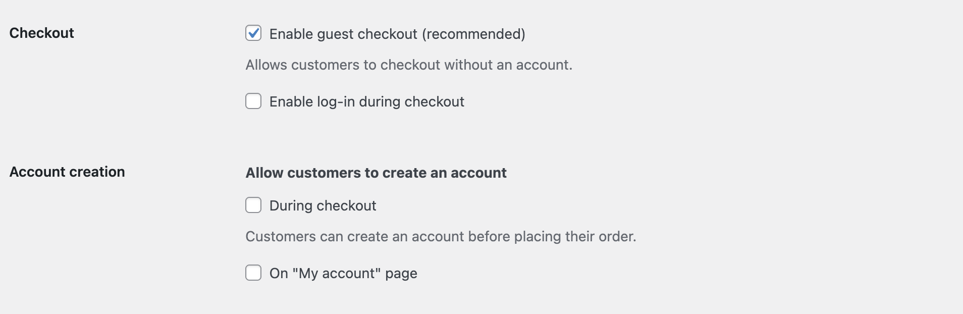 Incorrect WooCommerce checkout settings